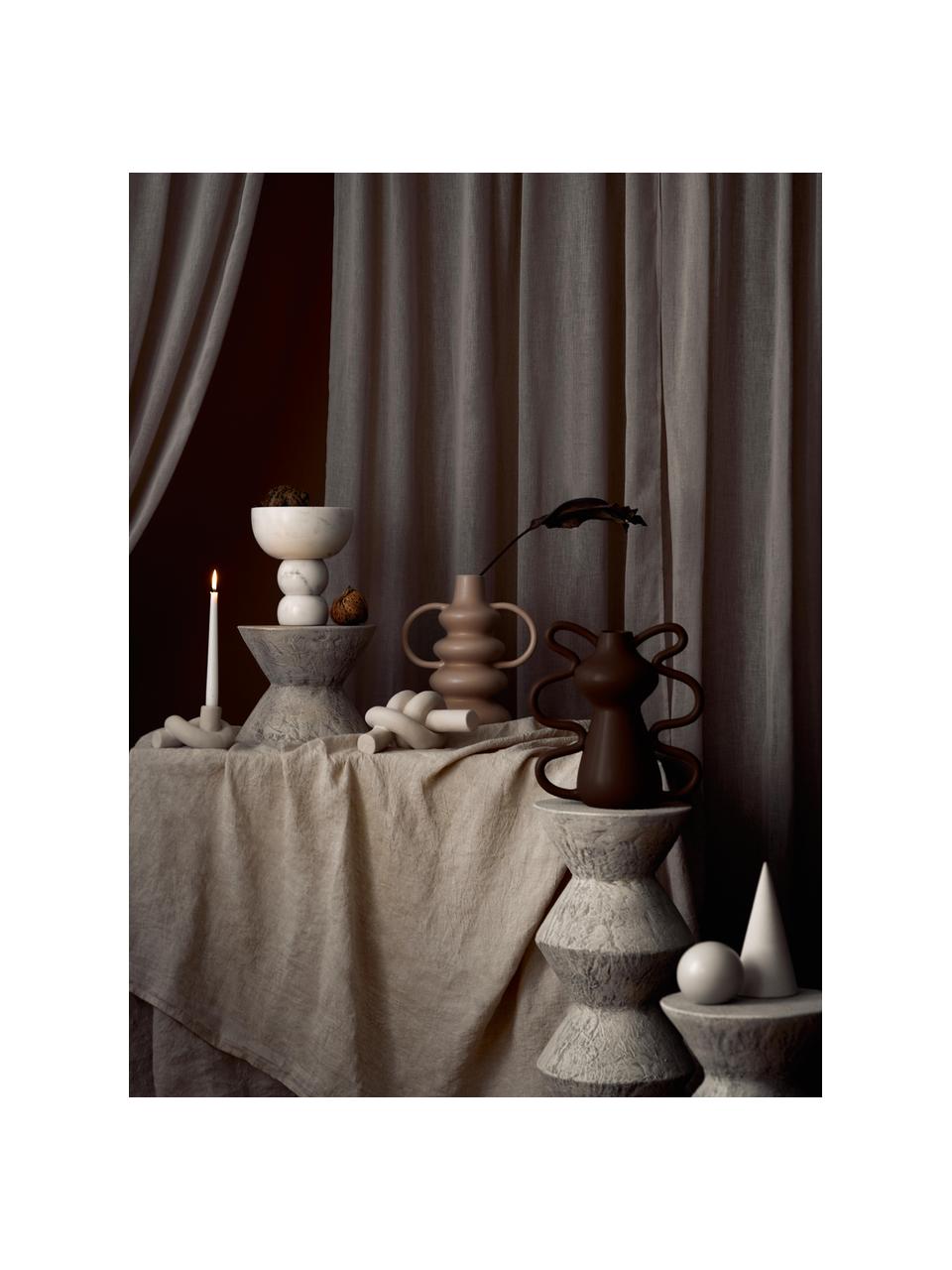 Objets décoratifs de différentes formes Oskar, 3 élém., Grès cérame, Blanc crème, Ø 10 x haut. 15 cm