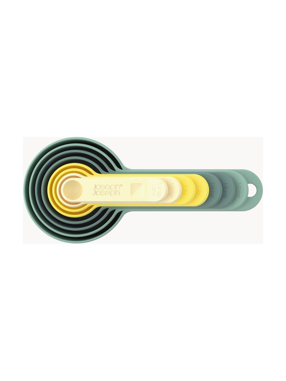 Messlöffel Nest, 8er-Set, Polypropylen, Gelb- und Blautöne, Set mit verschiedenen Grössen