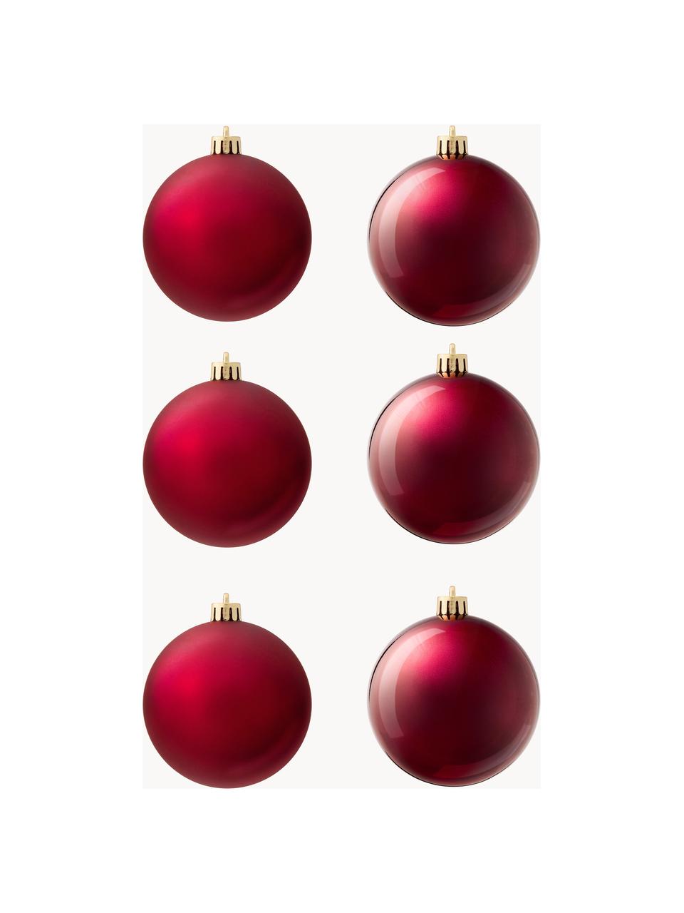 Weihnachtskugeln Decoris, 6er-Set, Kunststoff, Weinrot, Ø 8 cm