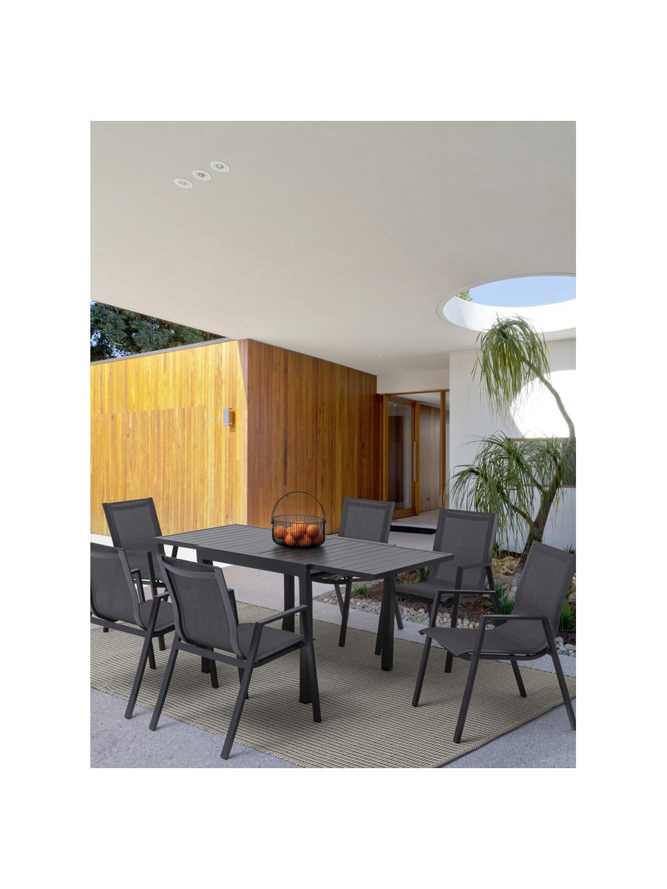 Rozkładany stół ogrodowy Pelagius, Aluminium malowane proszkowo, Antracytowy, S 83 - 166 x G 80 cm