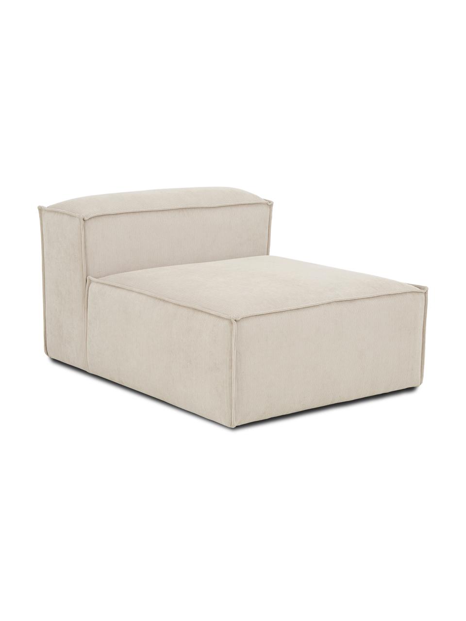 Middelste module Lennon van corduroy, Bekleding: corduroy (92% polyester, , Frame: massief grenenhout FSC-ge, Poten: kunststof De poten bevind, Corduroy lichtbeige, B 89 x D 119 cm