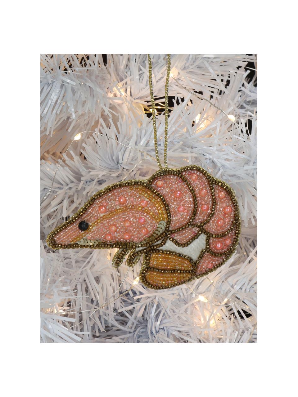 Ciondolo albero di Natale Crab, Perla, Rosa chiaro, dorato, Larg. 11 x Alt. 7 cm