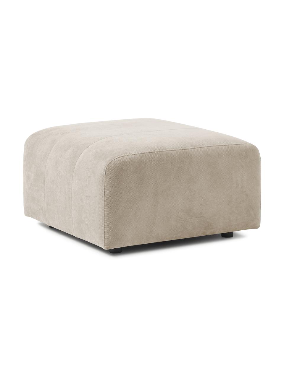 Puf Lena, Tapicerka: tkanina (88% poliester, 1, Stelaż: drewno sosnowe, sklejka, , Nogi: tworzywo sztuczne, Beżowa tkanina, S 76 x G 76 cm
