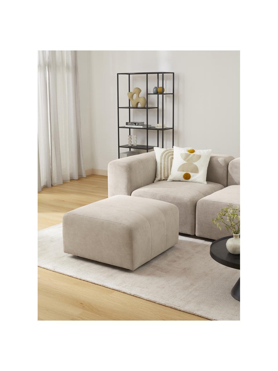 Voetenbank Lena, Bekleding: geweven stof (88% polyest, Frame: grenenhout, multiplex, ha, Poten: kunststof, Geweven stof lichtbeige, B 76 x D 76 cm