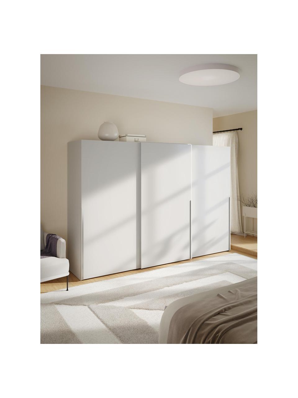 Modularer Schwebetürenschrank Leon, 300 cm Breite, mehrere Varianten, Korpus: Spanplatte, FSC-zertifizi, Hellgrau, Basic Interior, B 300 x H 200 cm