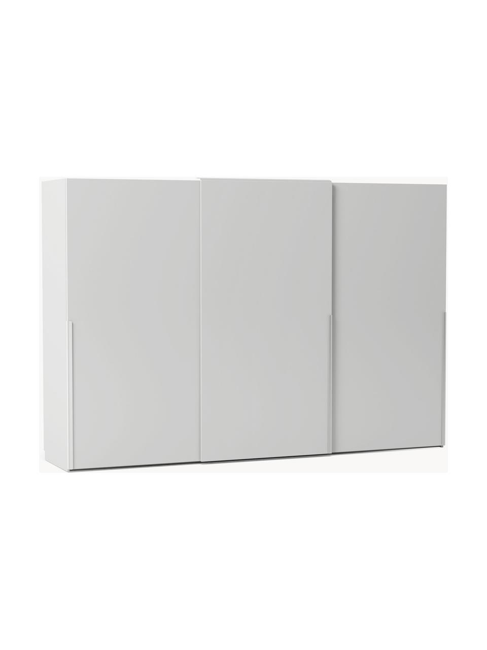 Armario modular Leon, 3 puertas correderas (300 cm), diferentes variantes, Estructura: tablero aglomerado revest, Gris claro, Interior Basic (An 300 x Al 200 cm)