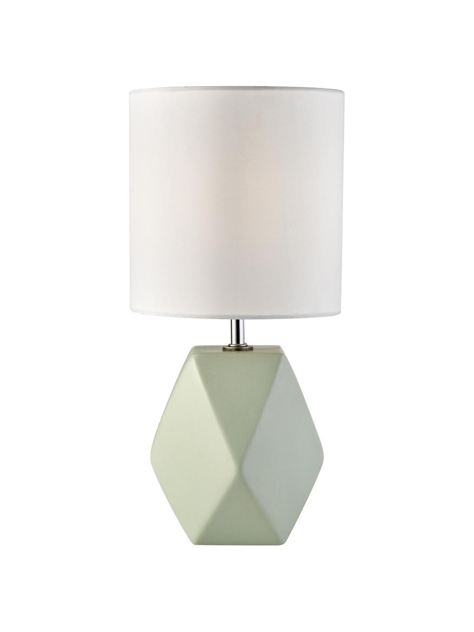 Lampe à poser décorative Sage, Blanc, vert sauge, Ø 15 x haut. 31 cm