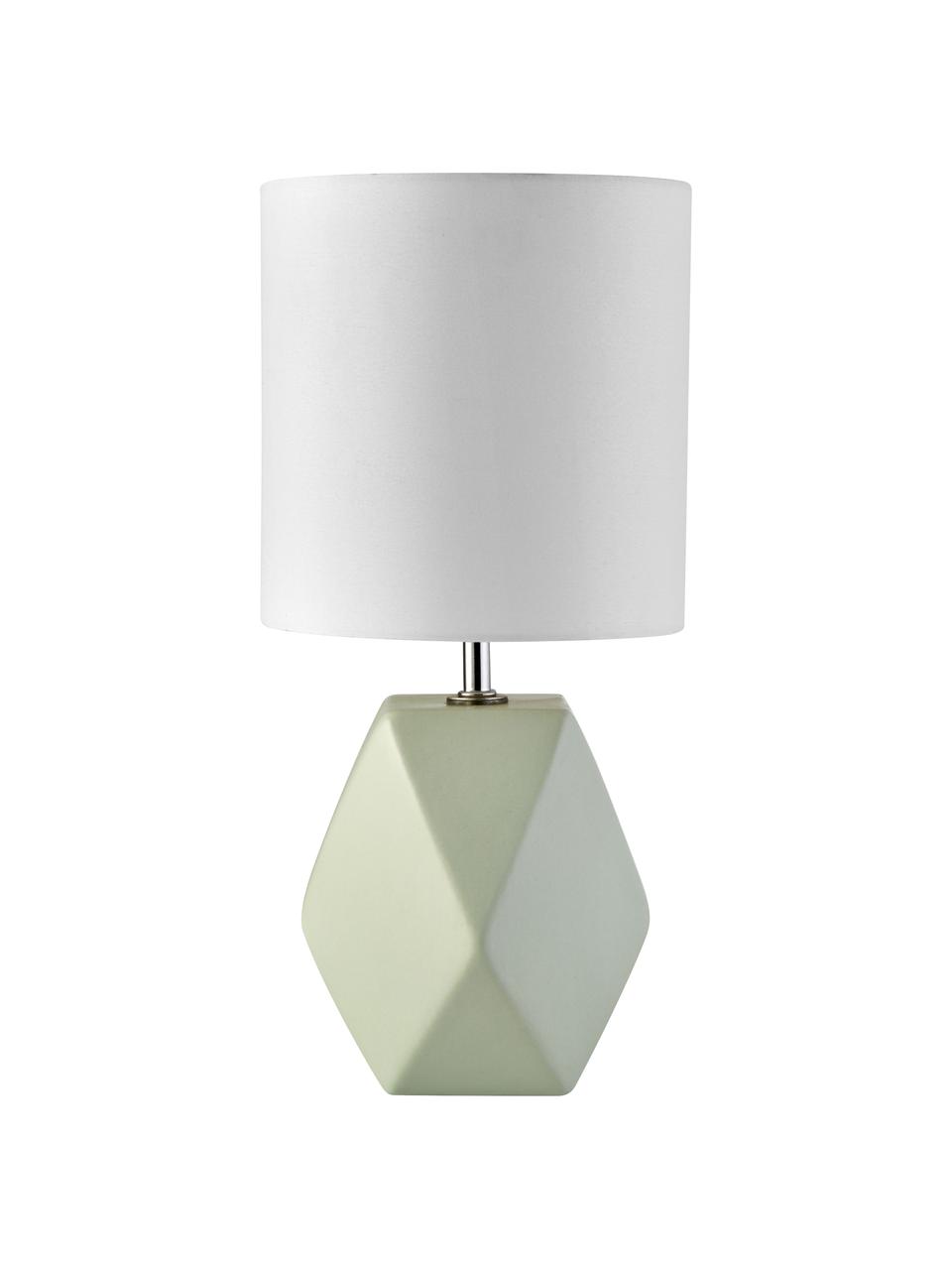 Lampa stołowa z ceramiki Sage, Biały, szałwiowy zielony, Ø 15 x W 31 cm