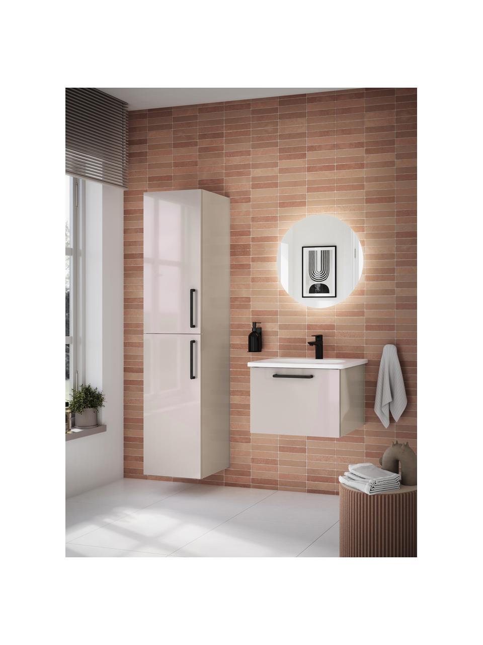 Lavabo con mobiletto Orna, Larg. 60 cm, Maniglie: metallo rivestito, Greige, Larg. 60 x Alt. 42 cm