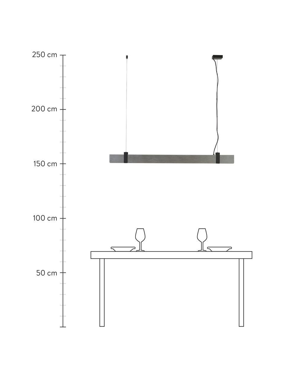 Grosse Dimmbare LED-Pendelleuchte Lilt, Lampenschirm: Metall, Dekor: Metall, beschichtet, Baldachin: Metall, pulverbeschichtet, Stahl, gebürstet, 115 x 10 cm