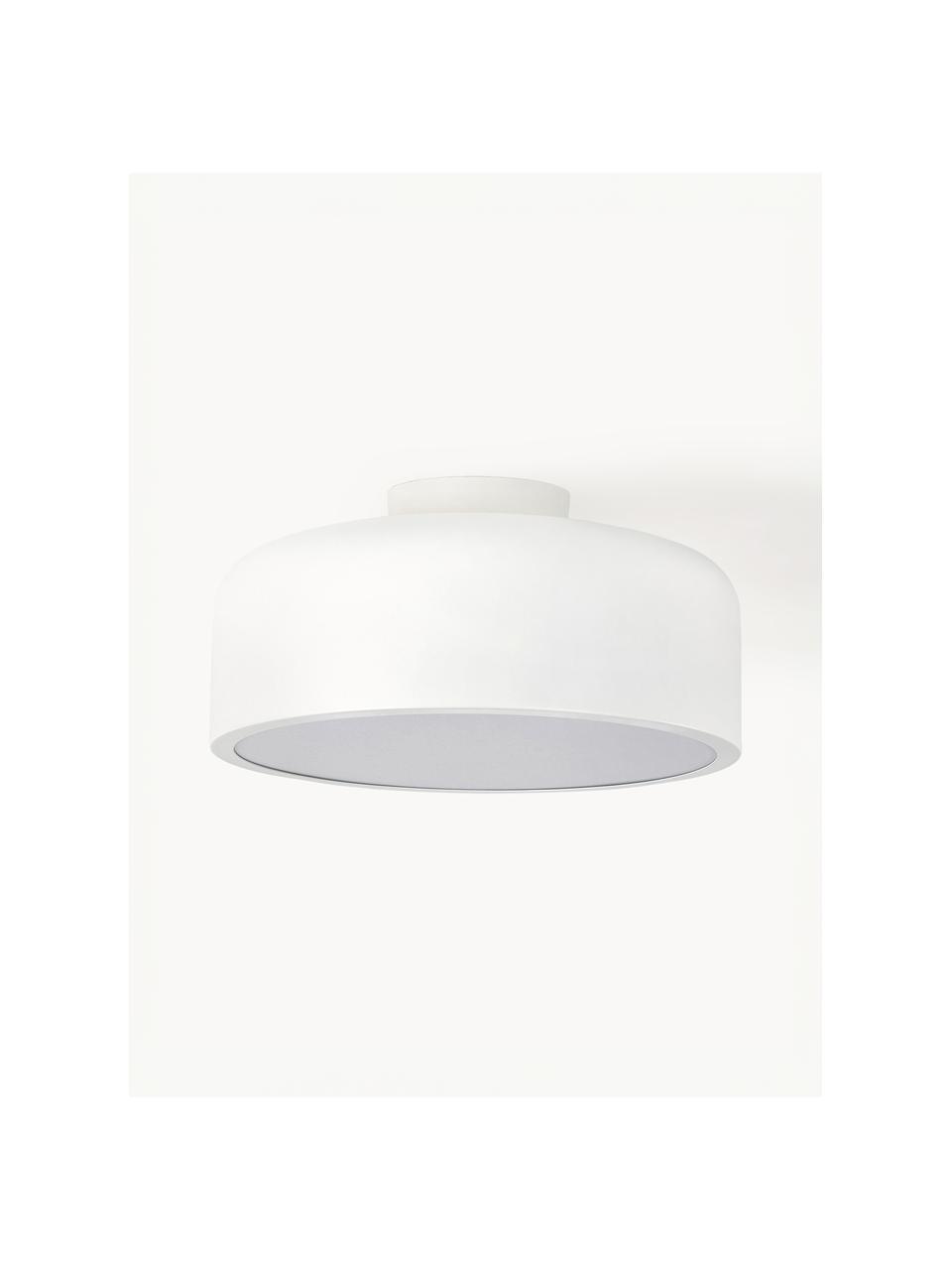 Lampada da soffitto in metallo Ole, Paralume: metallo verniciato a polv, Baldacchino: metallo verniciato a polv, Disco diffusore: acrilico, Bianco, Ø 35 x Alt. 18 cm