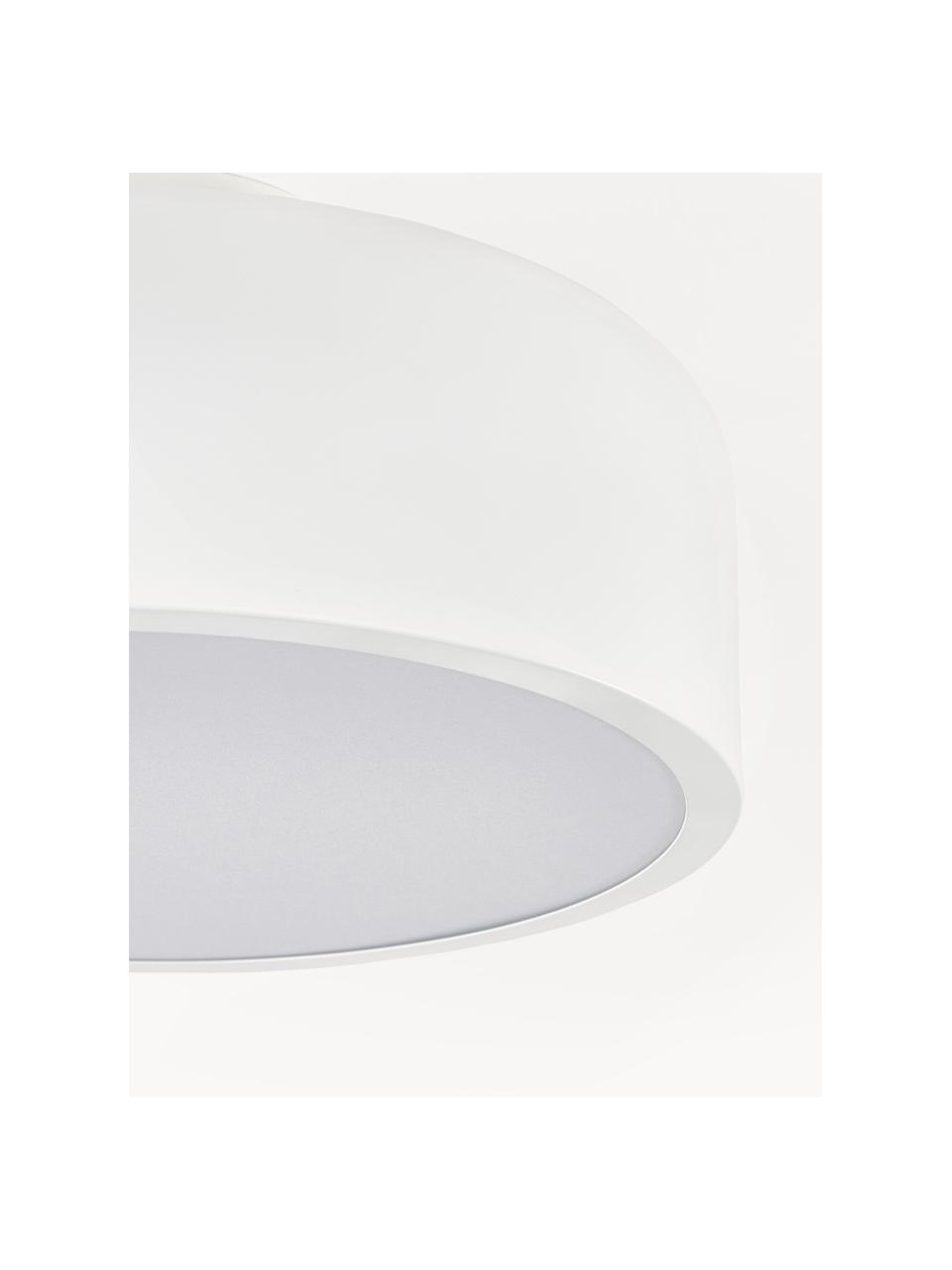 Lampada da soffitto in metallo Ole, Paralume: metallo verniciato a polv, Baldacchino: metallo verniciato a polv, Disco diffusore: acrilico, Bianco, Ø 35 x Alt. 18 cm