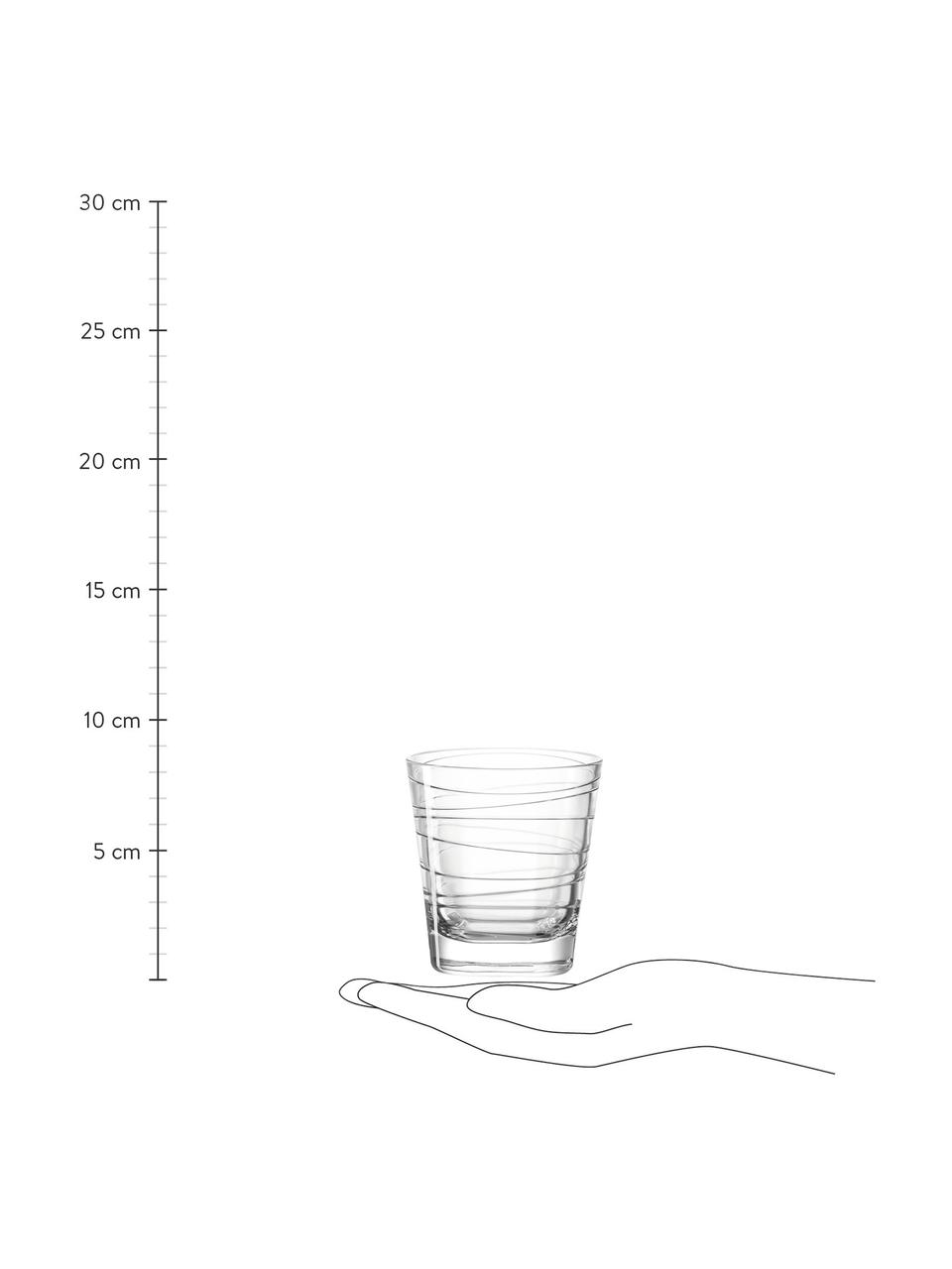 Poháre na vodu s jemným vzorom Vario , 6 ks, Sodnovápenaté sklo, Priehľadná, Ø 8 x V 9 cm