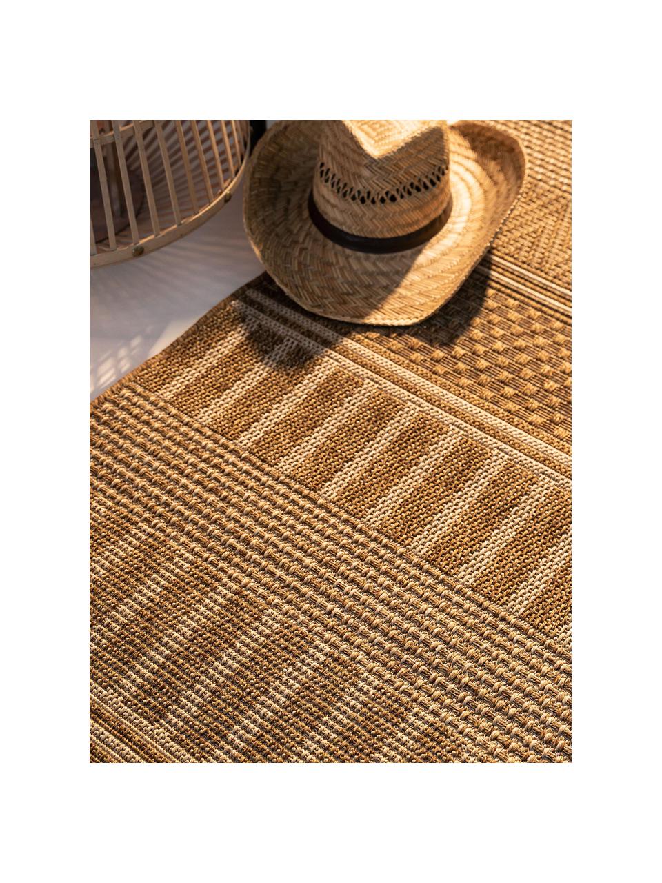 In- & outdoor loper Naoto in jute look, 100% polypropyleen, Bruin, B 80 x L 240 cm