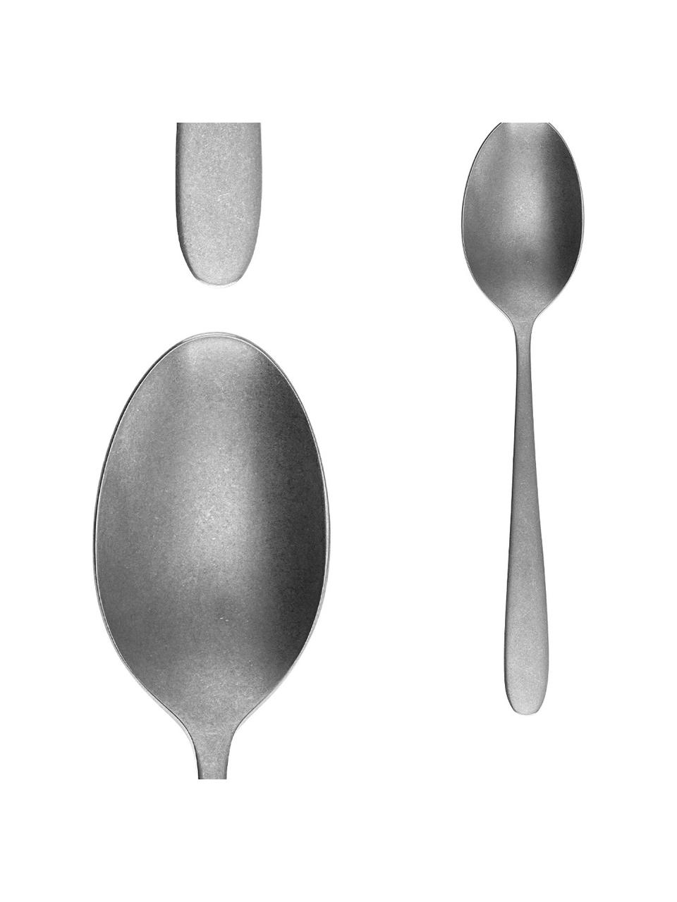 Ménagère aspect Stonewash Tulip, 6 personnes (24 élém.), Acier au chrome-nickel 18/10

Les couverts sont fabriqués en acier inoxydable. Ils ont donc une longue durée de vie, ne rouillent pas et résistent aux bactéries. De plus, ils passent au lave-vaisselle, ne perdent pas leur couleur, sont faciles à entretenir, neutres au goût et résistants aux acides, Couleur argentée, mat, Lot de différentes tailles