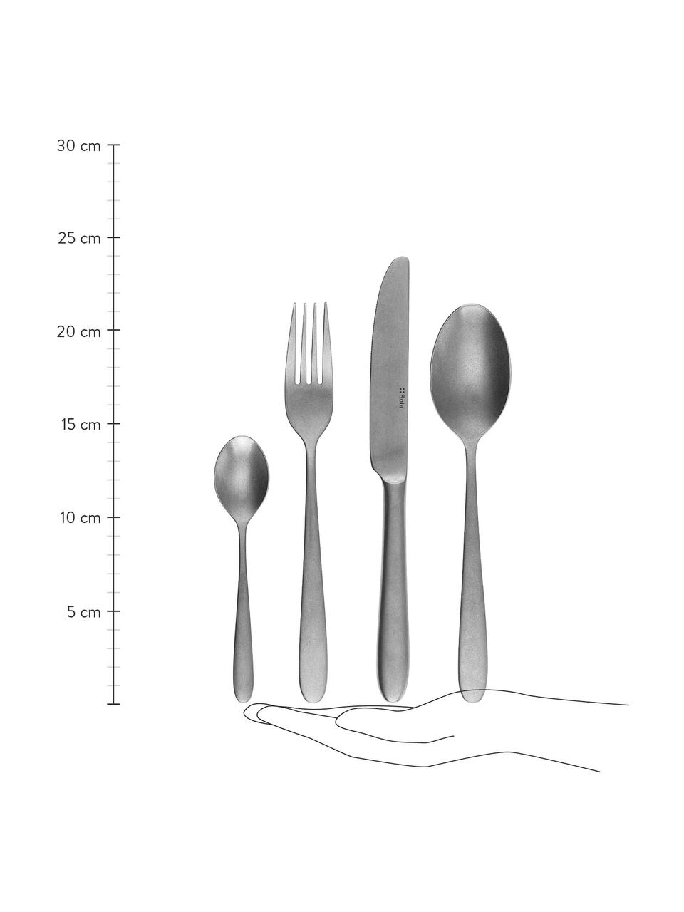 Besteck-Set Tulip in Stonewash-Optik, 6 Personen (24-tlg.), Chrom-Nickelstahl 18/10

Das Besteck ist aus Edelstahl gefertigt. Somit ist es langlebig, rostet nicht und ist resistent gegen Bakterien. Zudem ist es Spülmaschinenfest, farbecht, pflegeleicht, geschmacksneutral und säurebeständig., Silberfarben, matt, Set in verschiedenen Größen