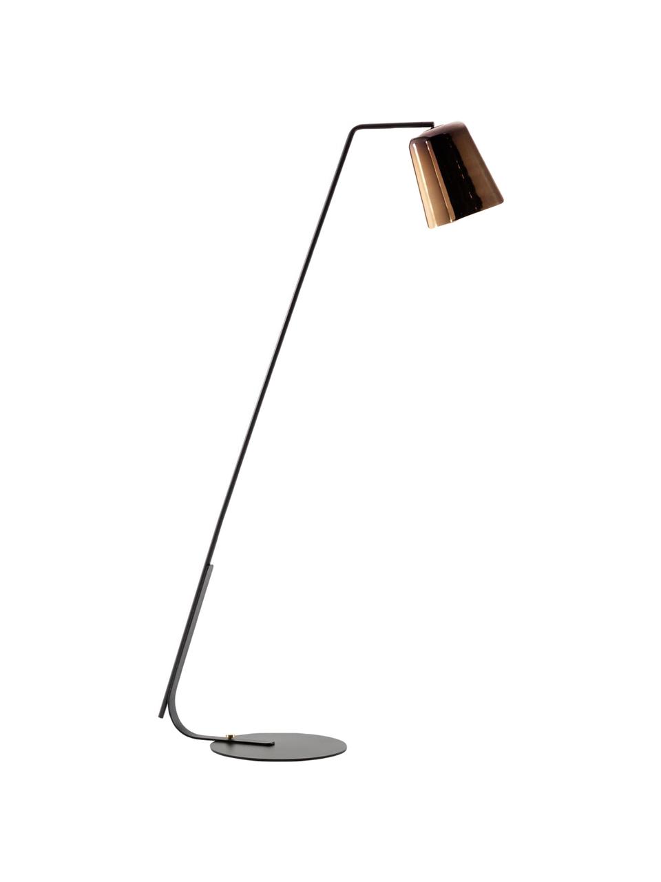 Lampa podłogowa Anina, Metal, Czarny, odcienie mosiądzu, S 103 x W 171 cm