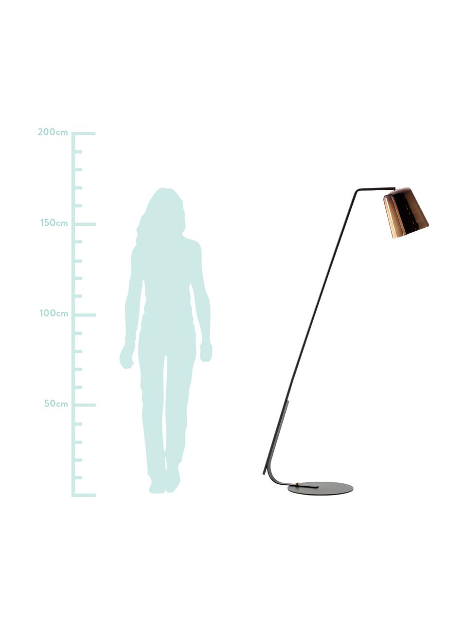 Vloerlamp Anina, Metaal, Zwart, messingkleurig, 103 x 171 cm