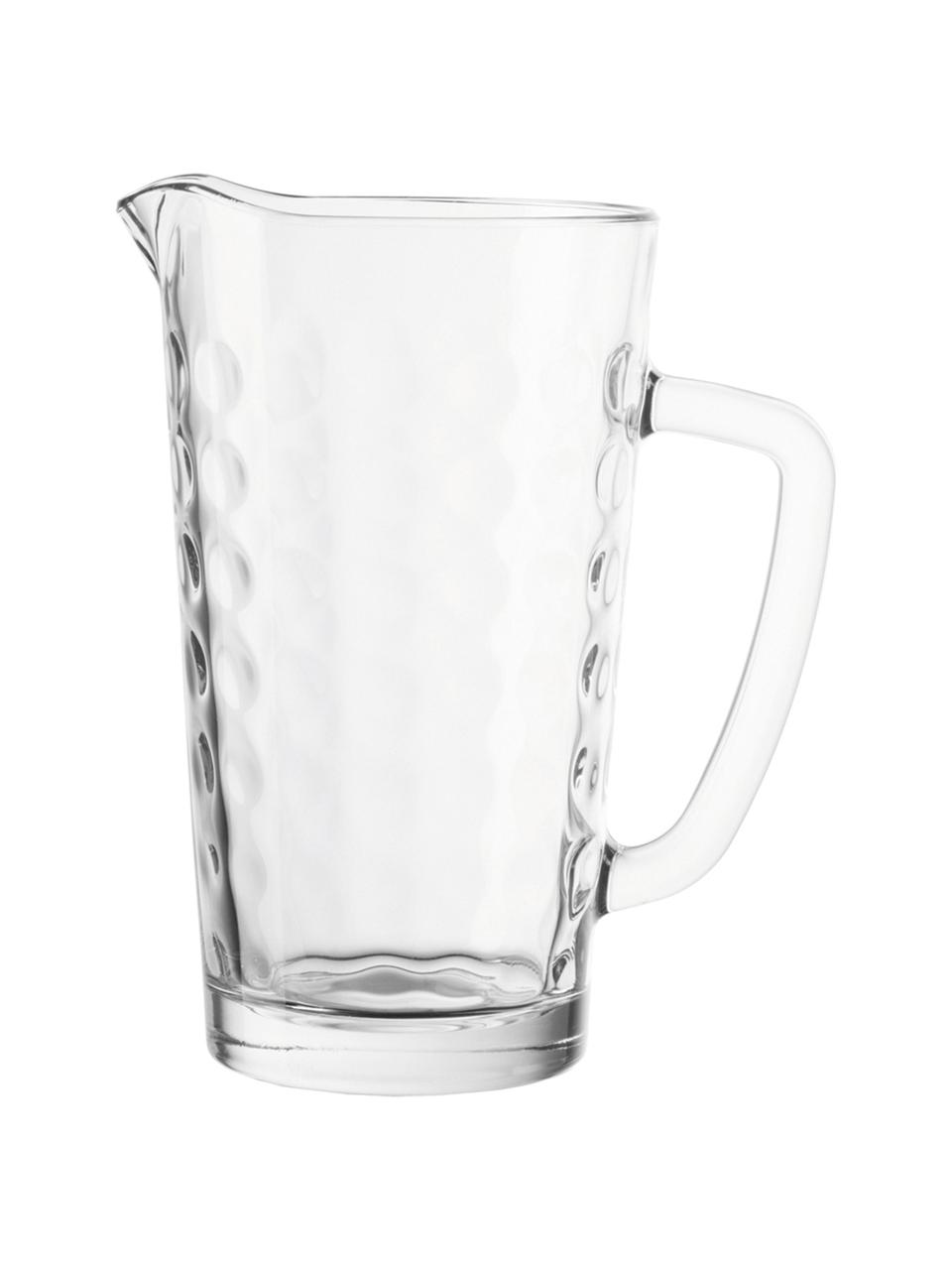 Karaf Ciao Optik met reliëf aan de binnenkant 1,2 L, Glas, Transparant, H 21 cm