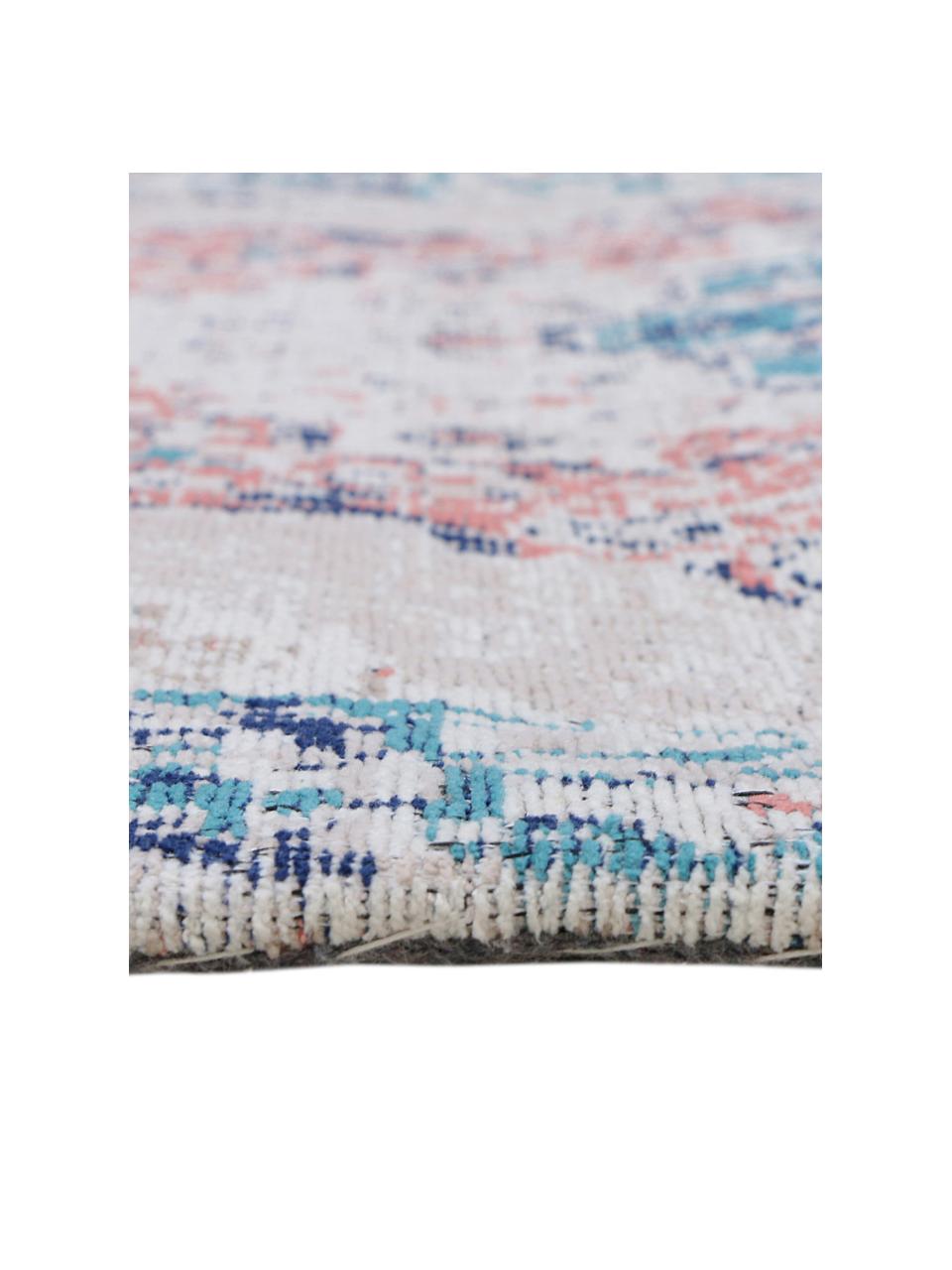 Tappeto vintage in ciniglia Avignon, Tonalità blu, fantasia, Larg. 80 x Lung. 150 cm (taglia XS)