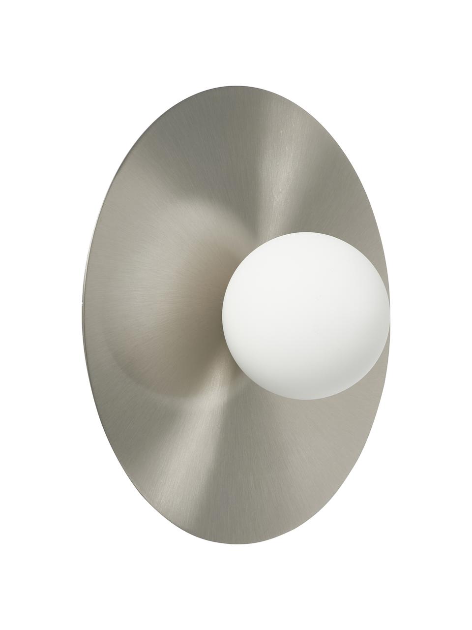 Wand- en plafondlamp Starling, Lampenkap: opaalglas, Zilverkleurig, wit, Ø 33 x D 14 cm