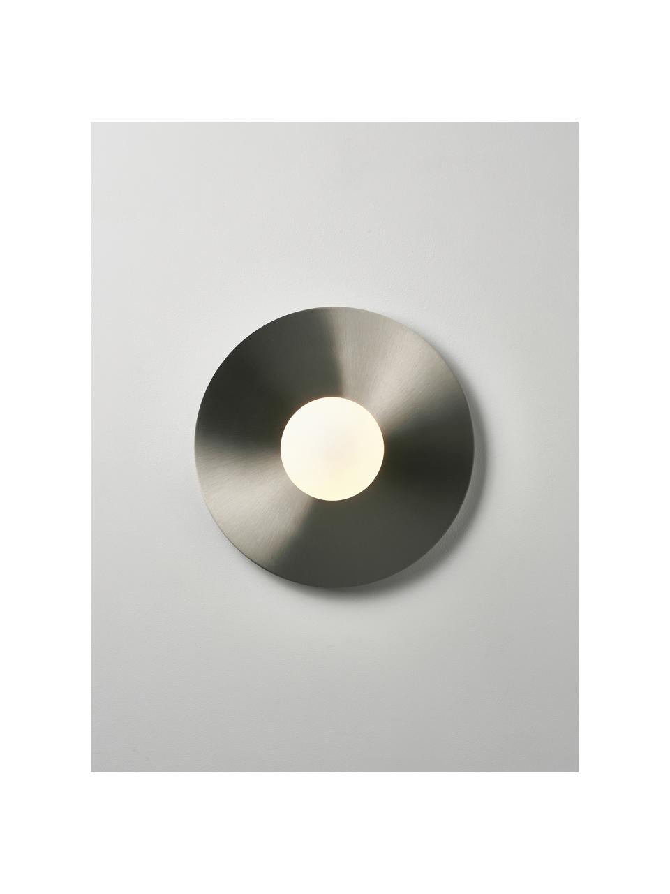Wand- en plafondlamp Starling, Lampenkap: opaalglas, Zilverkleurig, wit, Ø 33 x D 14 cm