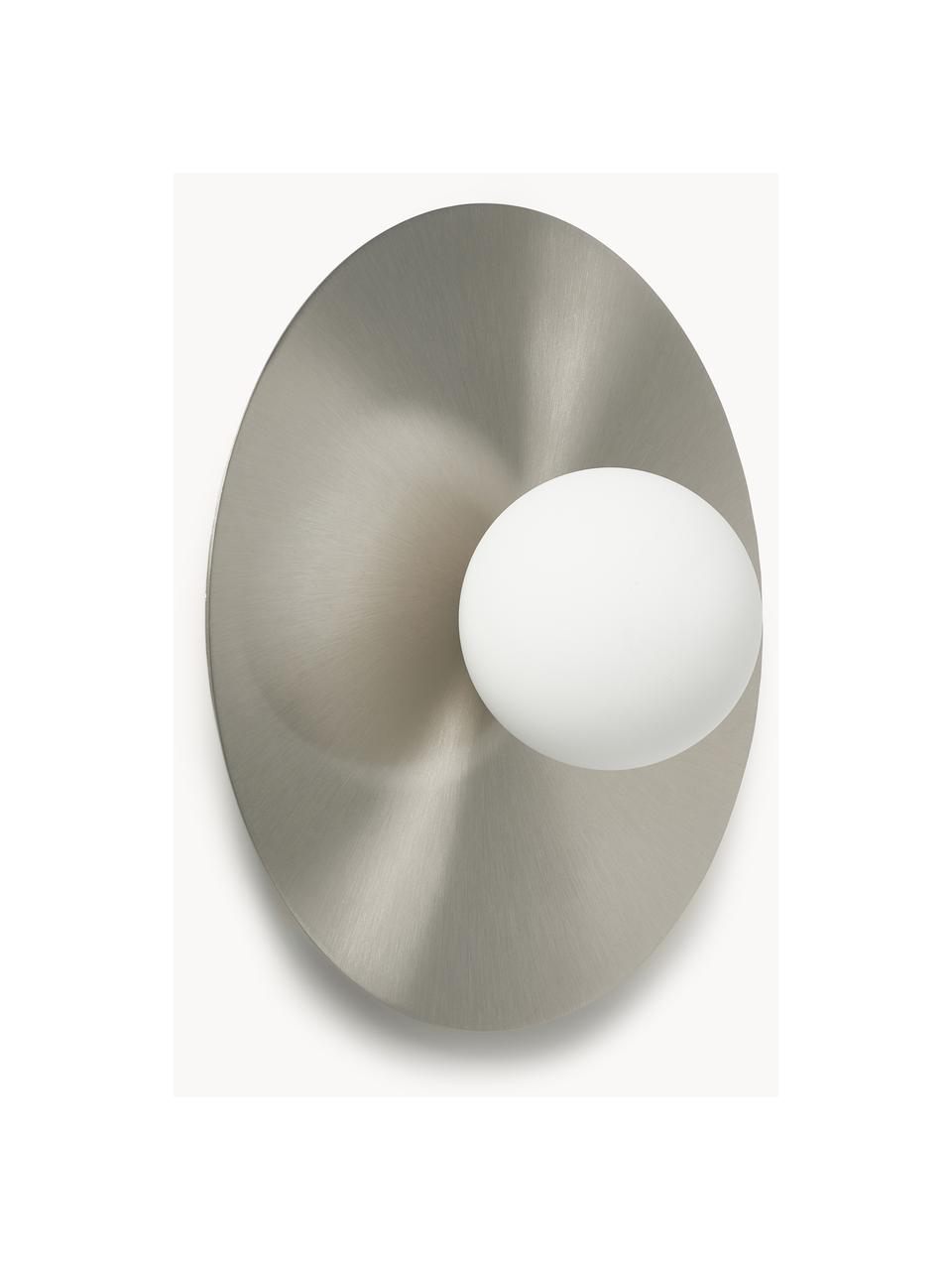 Lampada da parete e soffitto Starling, Paralume: vetro opale, Argentato, bianco, Ø 33 x Prof. 14 cm