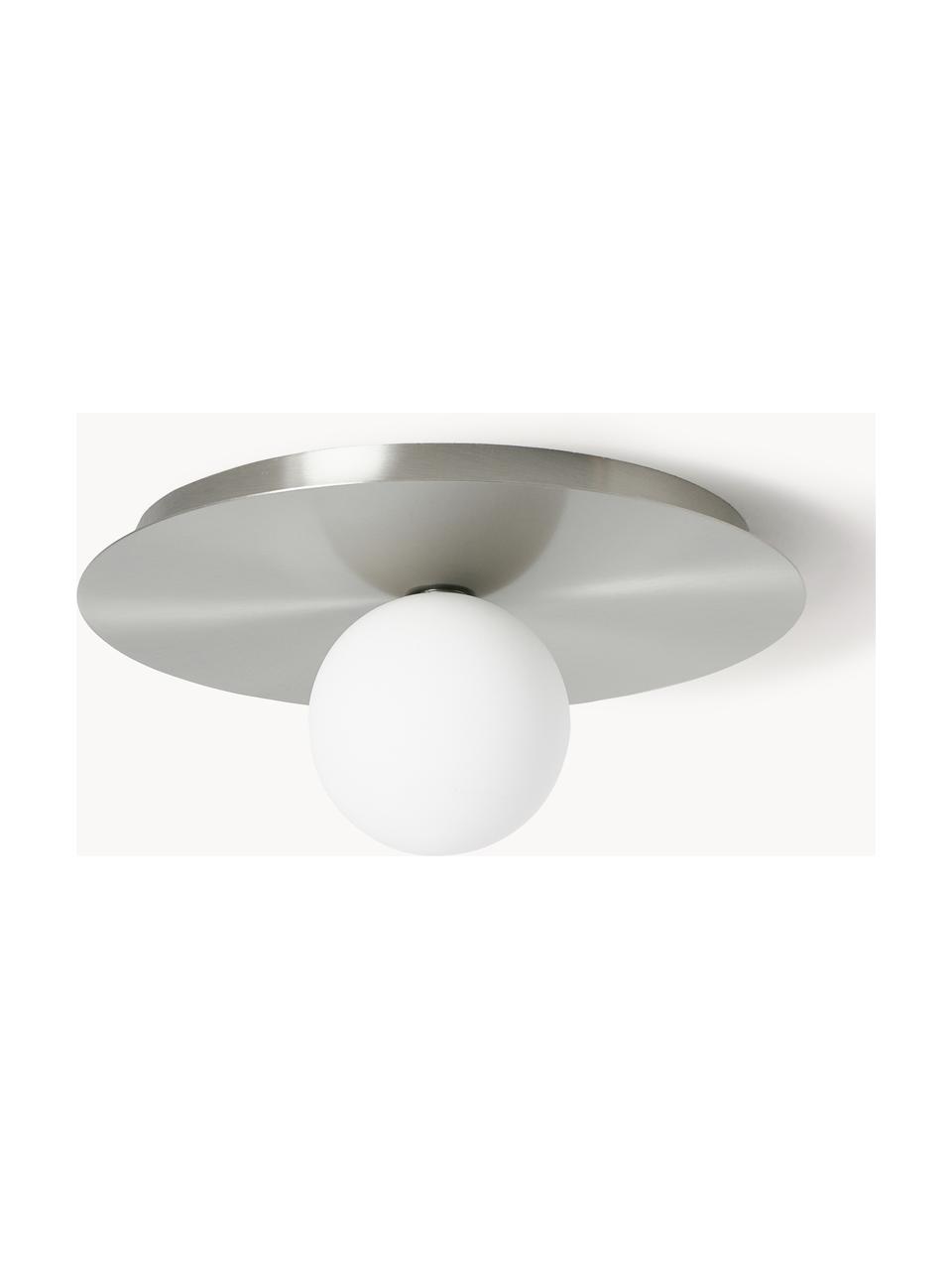 Lampada da parete e soffitto Starling, Paralume: vetro opale, Argentato, bianco, Ø 33 x Prof. 14 cm