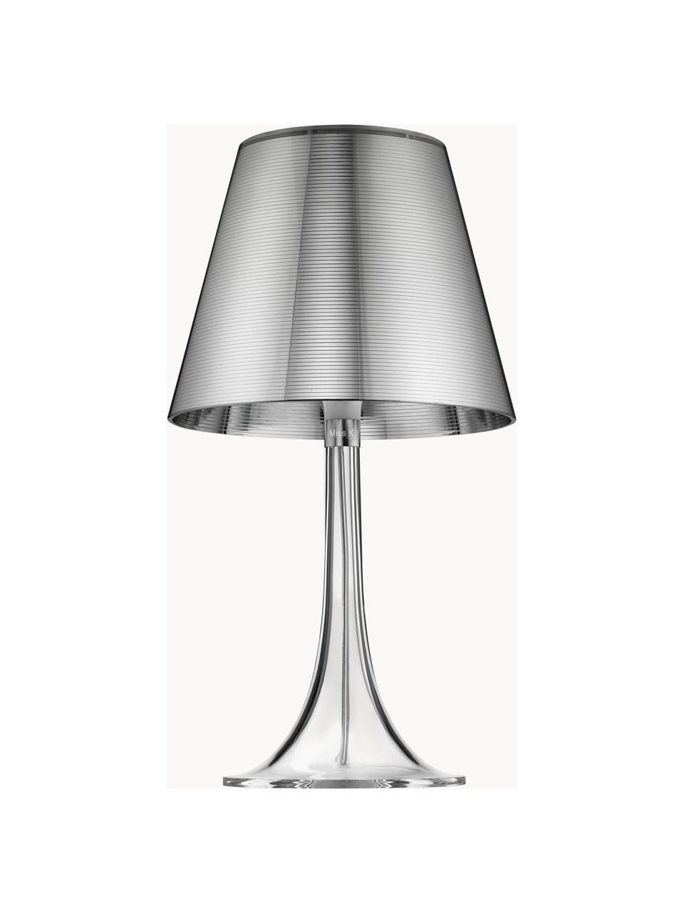 Dimbare tafellamp Miss K met touch functie, Kunststof, Zilverkleurig, transparant, B 24 x H 43 cm
