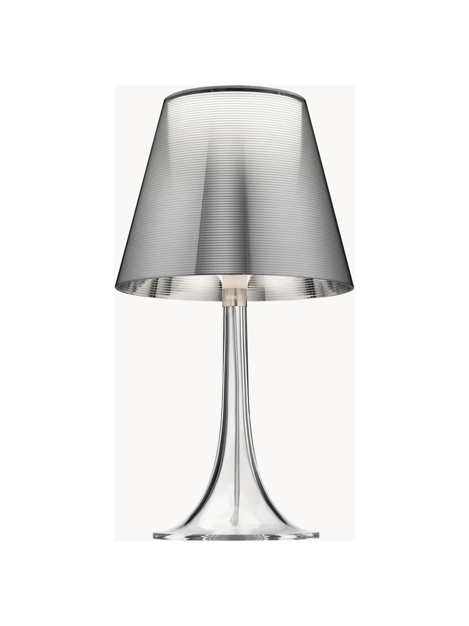 Lampa stołowa z funkcją przyciemniania Miss K, Tworzywo sztuczne, Odcienie srebrnego, transparentny, S 24 x W 43 cm