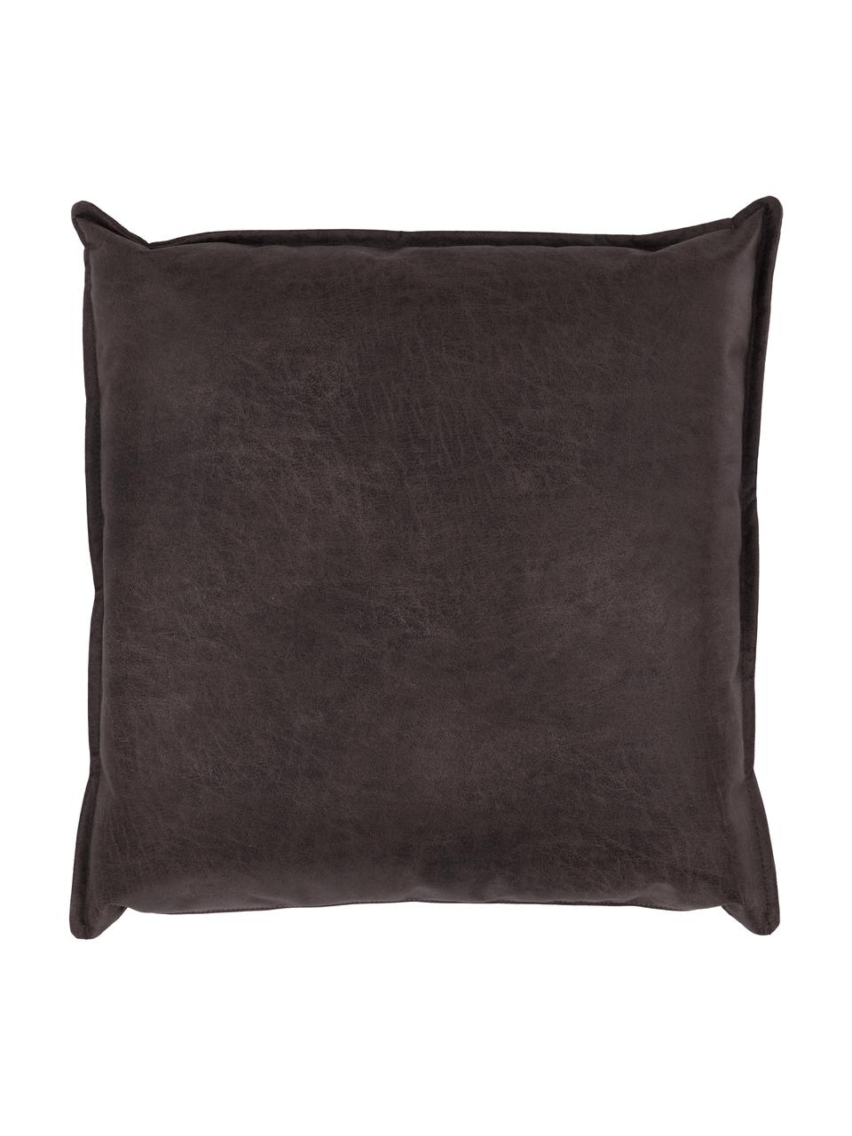 Vankúš na pohovku z recyklovanej kože Lennon, Koža hnedosivá, Š 60 x D 60 cm