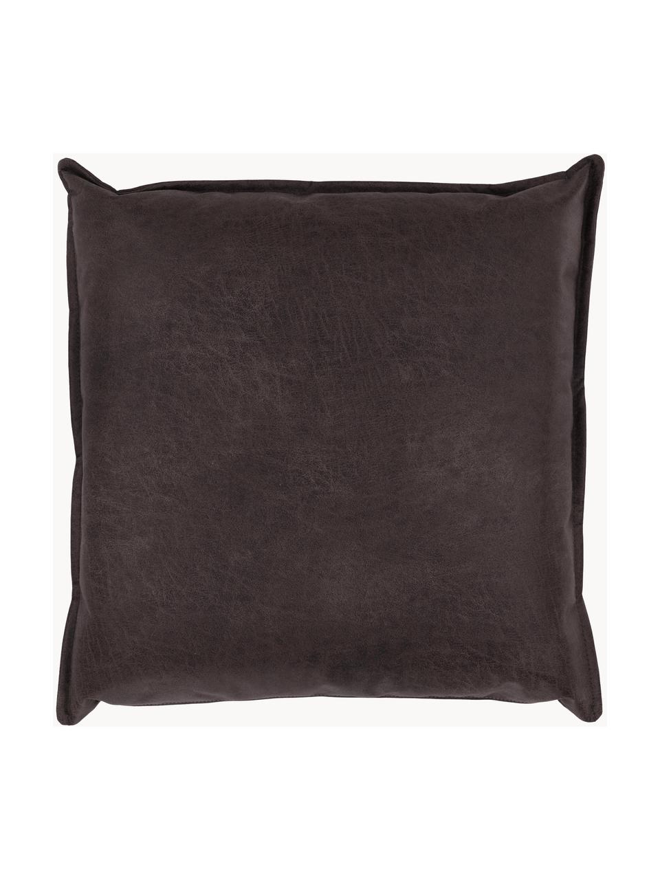 Coussin canapé en cuir recyclé Lennon, Cuir taupe, larg. 60 x long. 60 cm