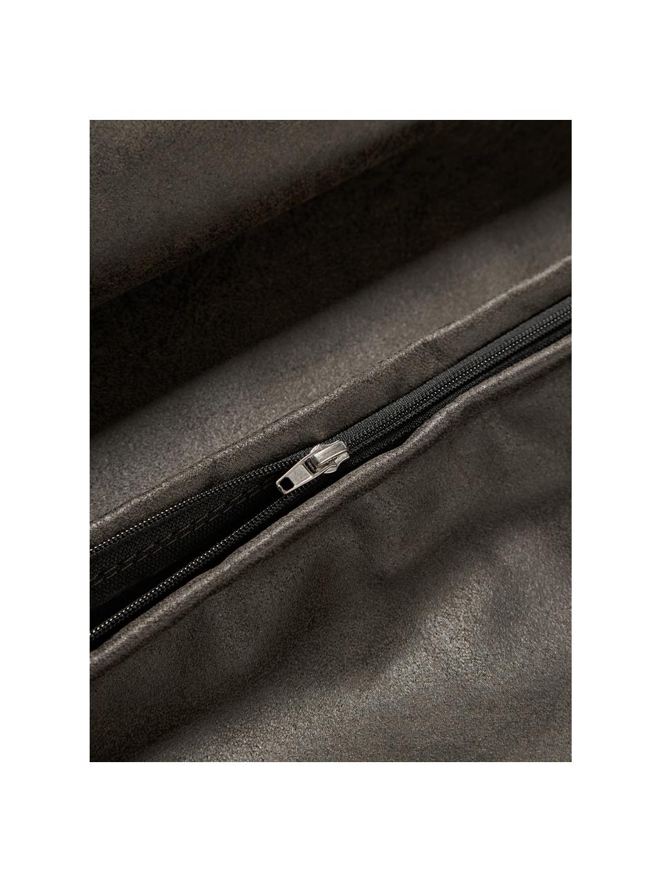 Poduszka ze skóry z recyklingu Lennon, Tapicerka: skóra z recyklingu (70% s, Skóra taupe, S 60 x D 60 cm