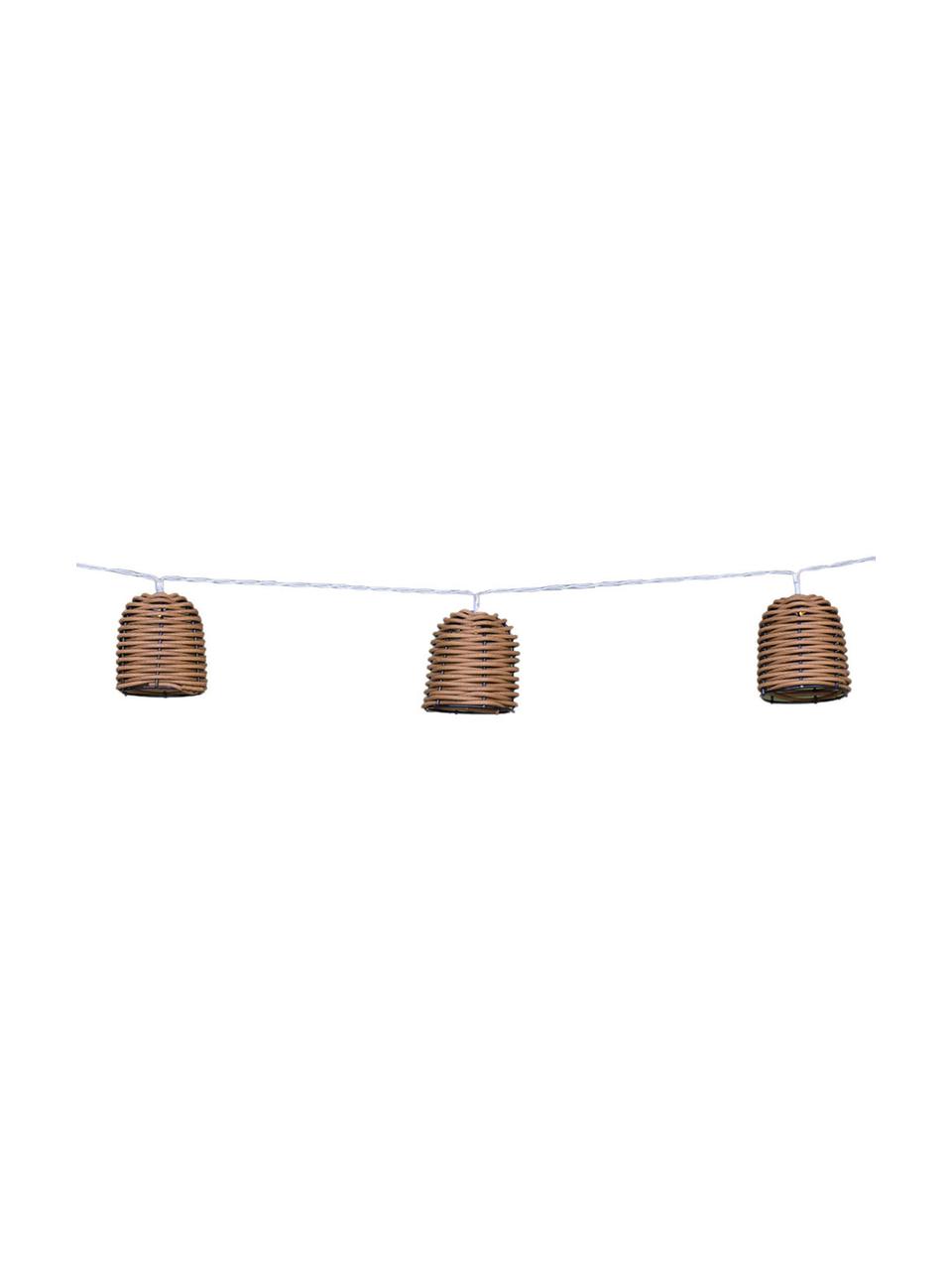 Guirnalda de luces solar LED regulable Centera, 380 cm, 10 luces, Cable: plástico, Marrón, negro, transparente, L 380 cm