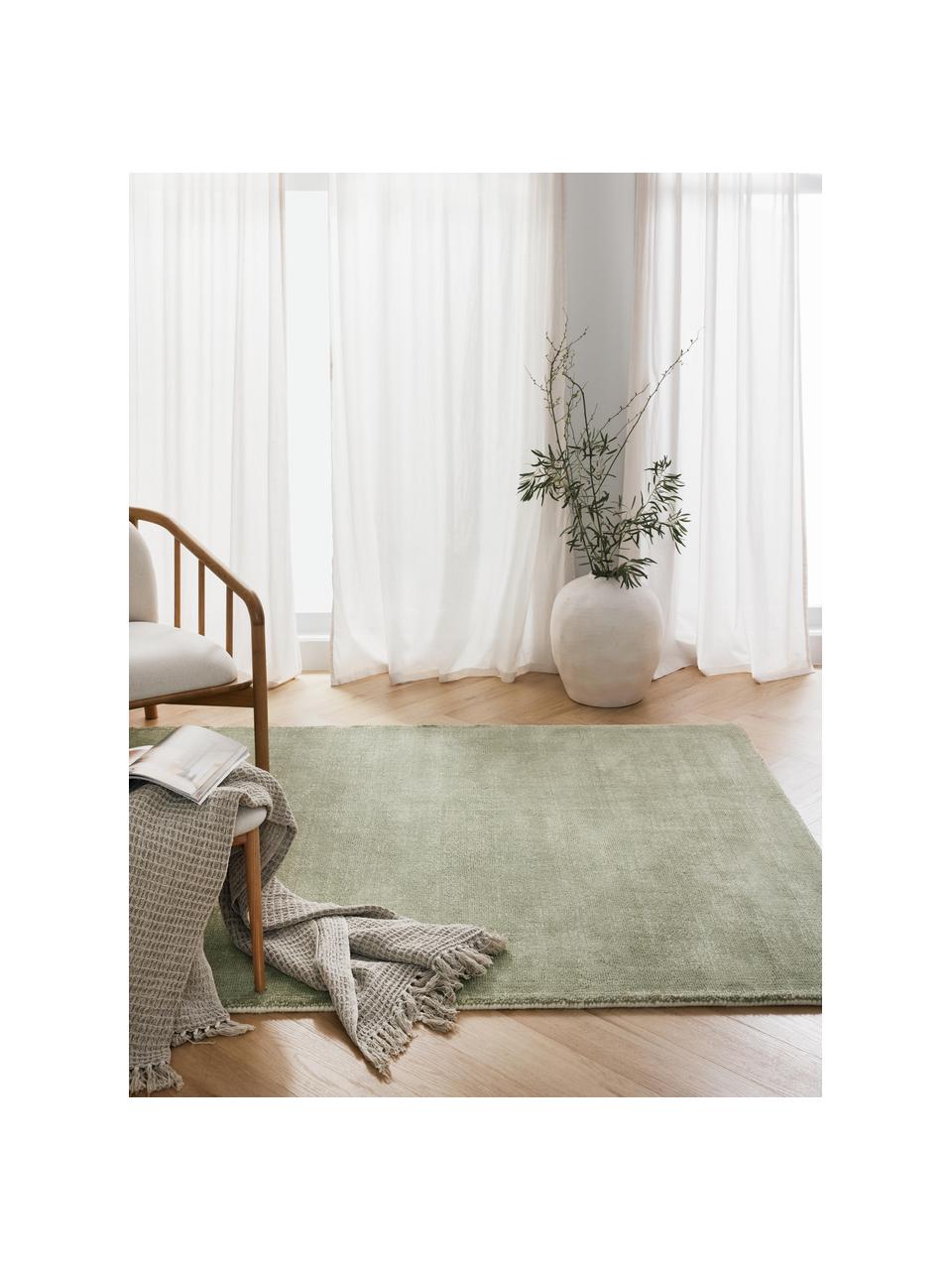 Ręcznie tkany dywan z krótkim włosiem Ainsley, 60% poliester z certyfikatem GRS
40% wełna, Jasny zielony, S 160 x D 230 cm (Rozmiar M)