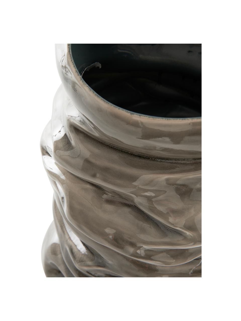 Vase design artisanal Jordan, Céramique, Grège, Ø 26 x haut. 41 cm