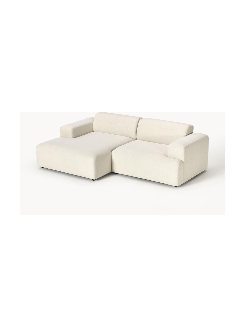 Ecksofa Melva (3-Sitzer), Bezug: 100 % Polyester Der strap, Gestell: Massives Kiefern- und Fic, Füße: Kunststoff Dieses Produkt, Webstoff Off White, B 238 x T 143 cm, Eckteil links