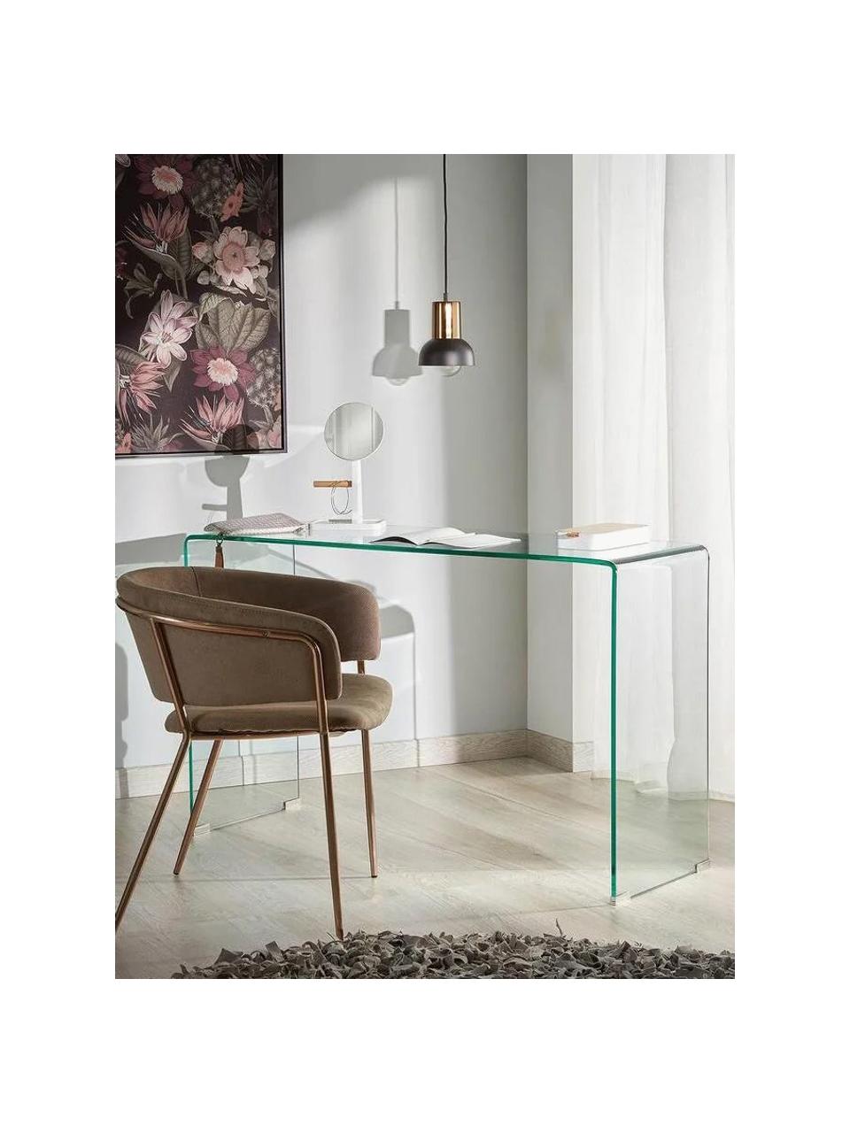 Glas-Konsole Burano, Glas, gehärtet, Transparent, B 125 x H 76 cm