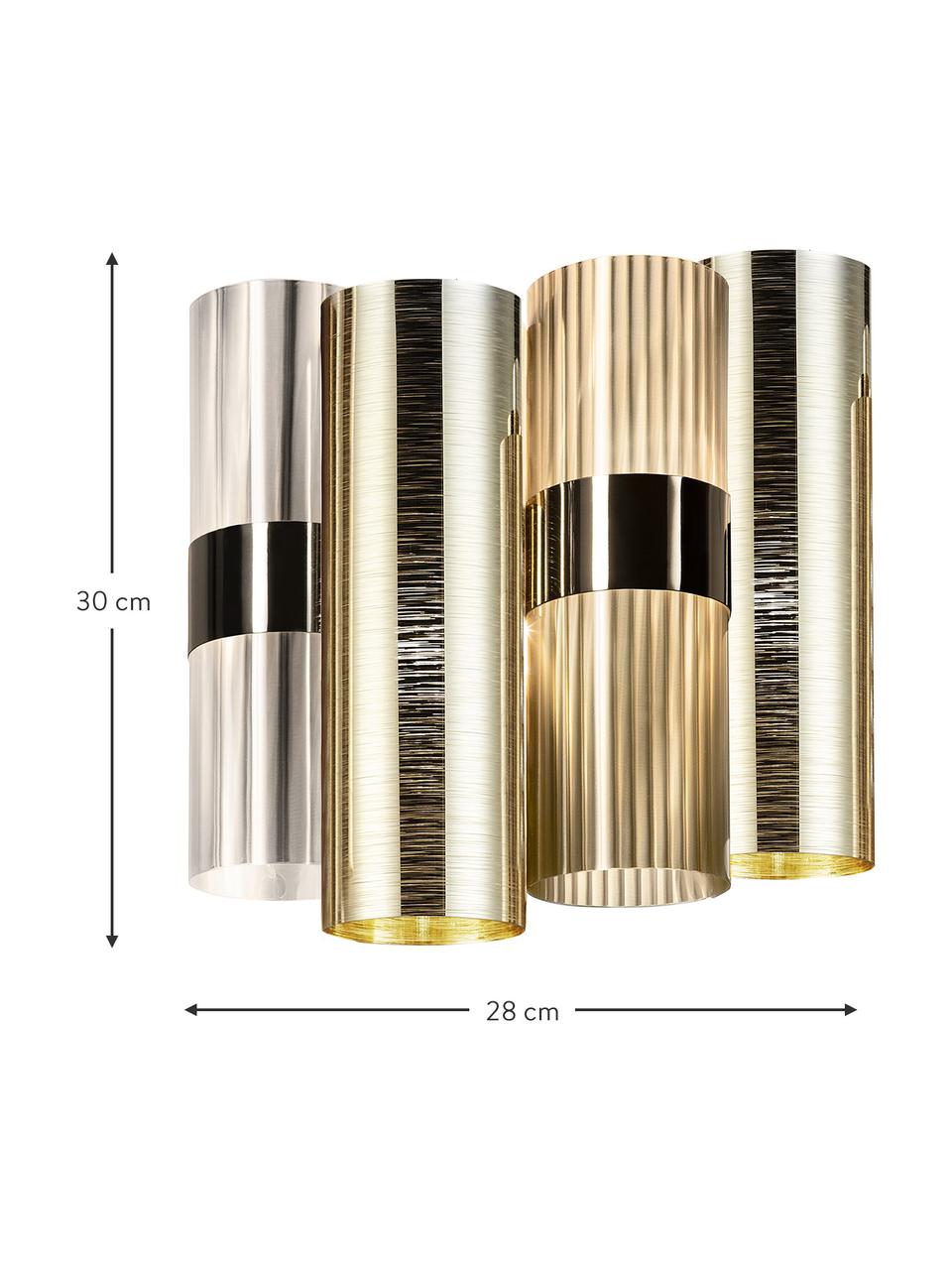 Wandleuchte La Lollo aus Kunststoff, Lampenschirm: Lentiflex - Goldflex, Goldfarben, B 28 x H 30 cm