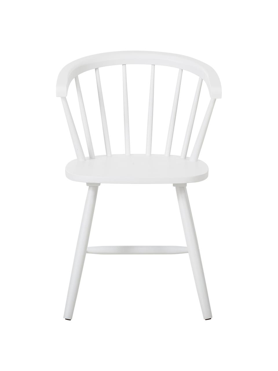 Windsor-Holzstühle Megan, 2 Stück, Kautschukholz, lackiert, Weiß, B 53 x T 52 cm