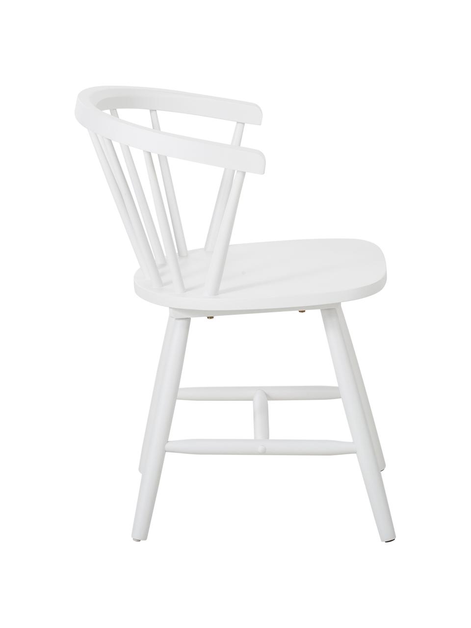 Sillas con reposabrazos de madera Windsor Megan, 2 uds., Madera de caucho lacada, Madera de caucho pintada de blanco, An 53 x F 52 cm