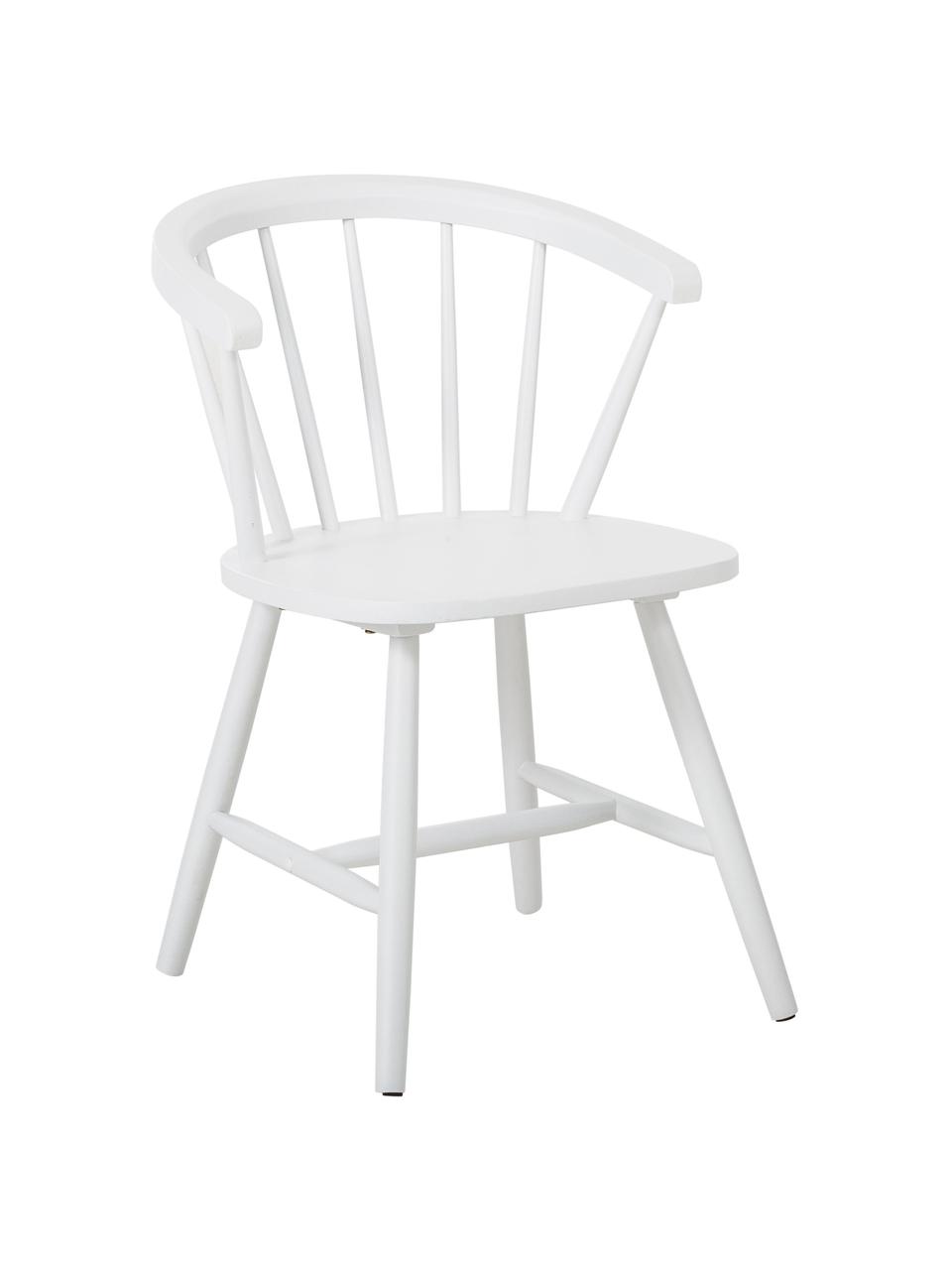 Sedia in legno design Windsor Megan 2 pz, Legno di albero della gomma laccato, Legno di caucciù, bianco verniciato, Larg. 53 x Prof. 52 cm
