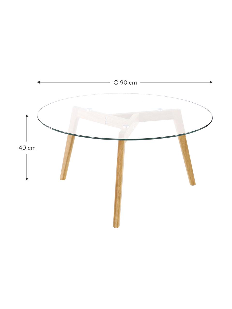Kulatý konferenční stolek se skleněnou deskou Bloom, Transparentní, Ø 90 cm, V 40 cm