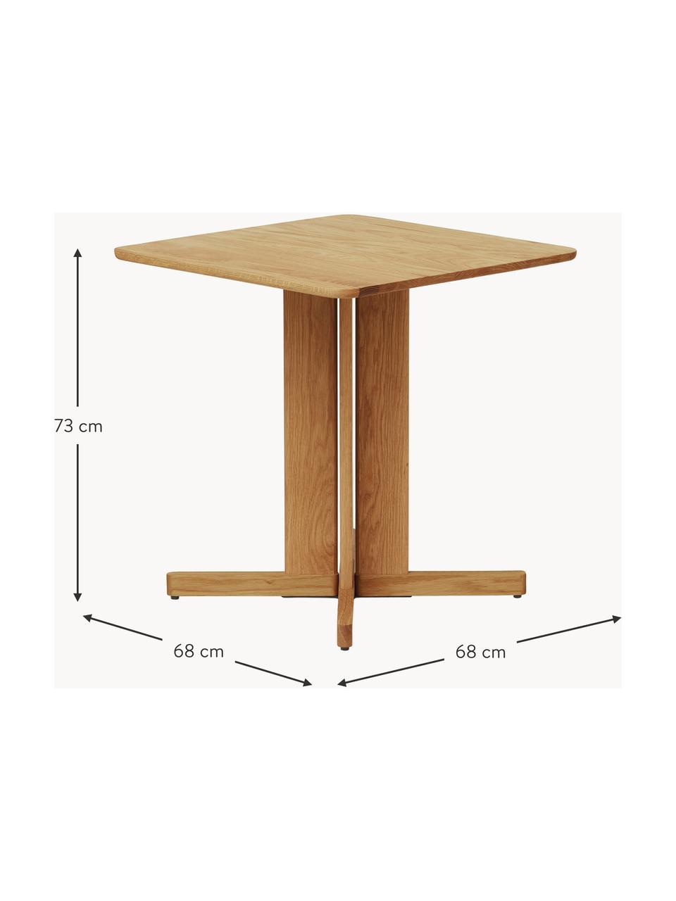 Jídelní stůl z dubového dřeva Quatrefoil, 68 x 68 cm, Dubové dřevo, Dubové dřevo, Š 68 cm, H 68 cm