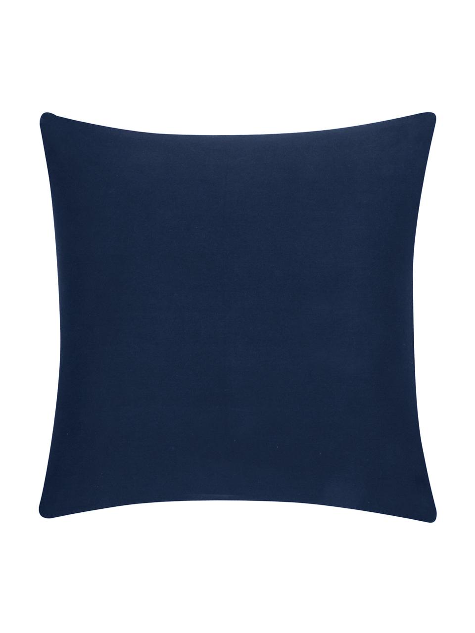 Housse de coussin coton bleu marine Mads, Bleu marine