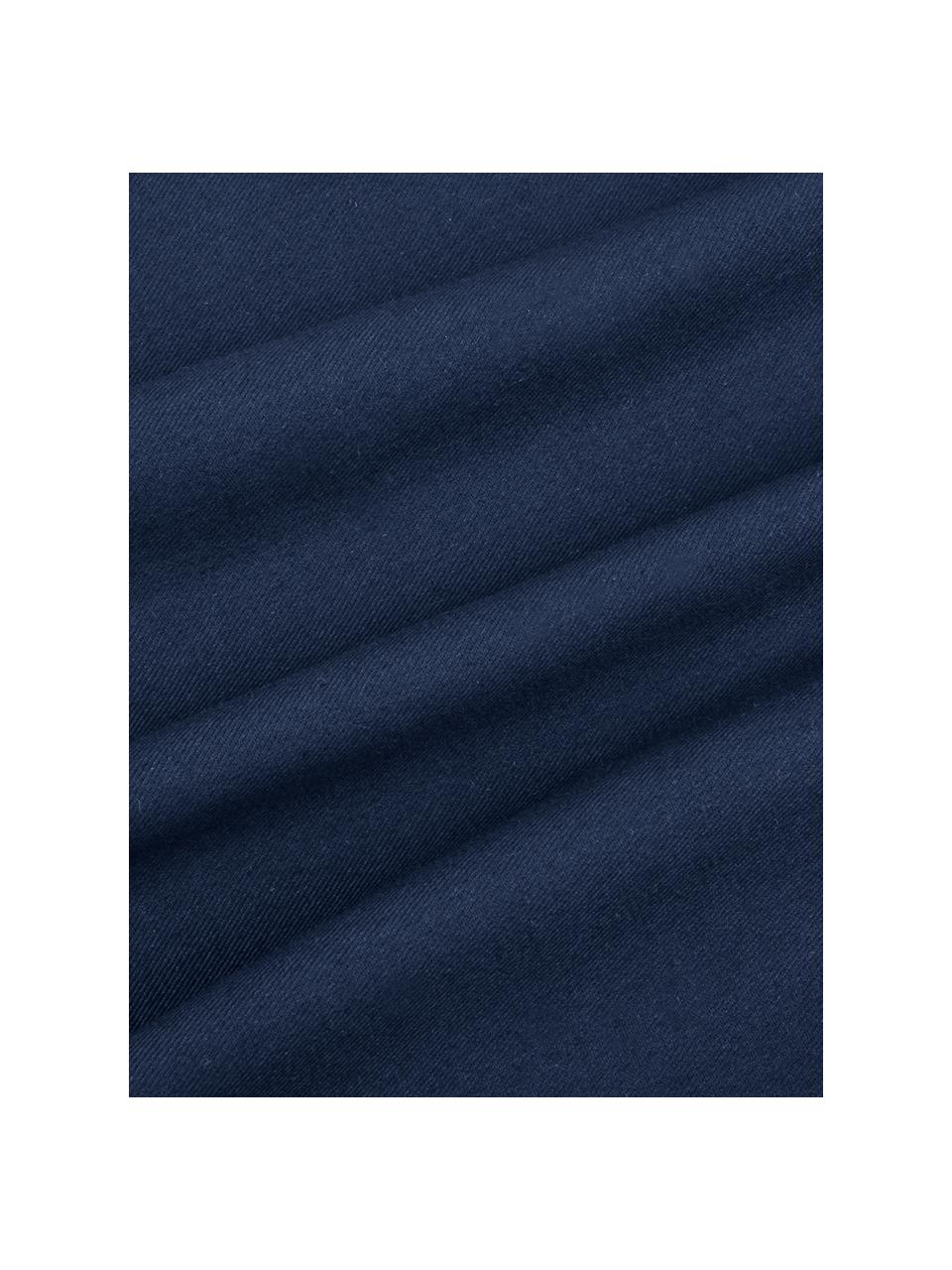 Housse de coussin coton bleu marine Mads, Bleu marine