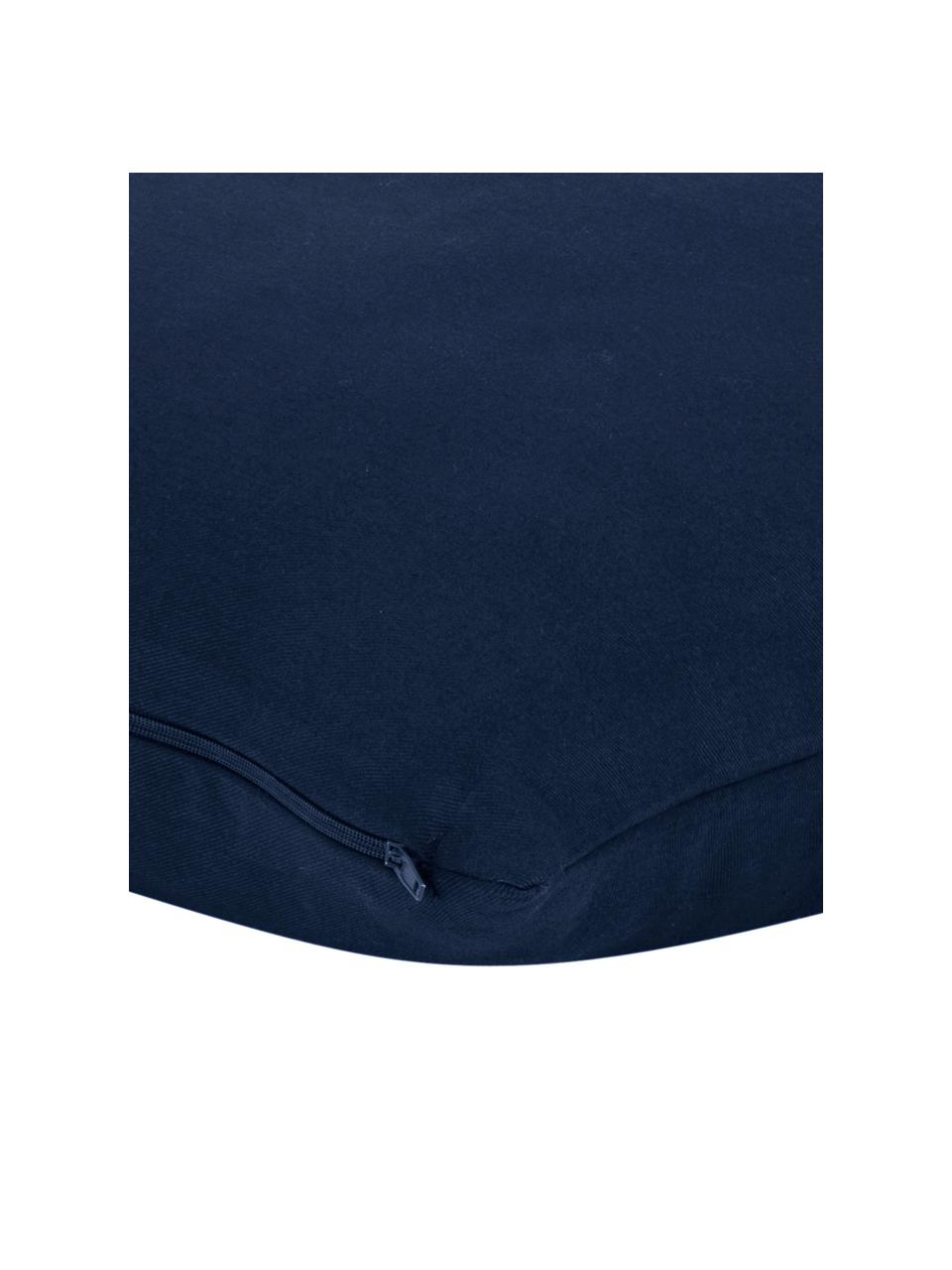 Katoenen kussenhoes Mads in marineblauw, 100% katoen, Marineblauw, 40 x 40 cm