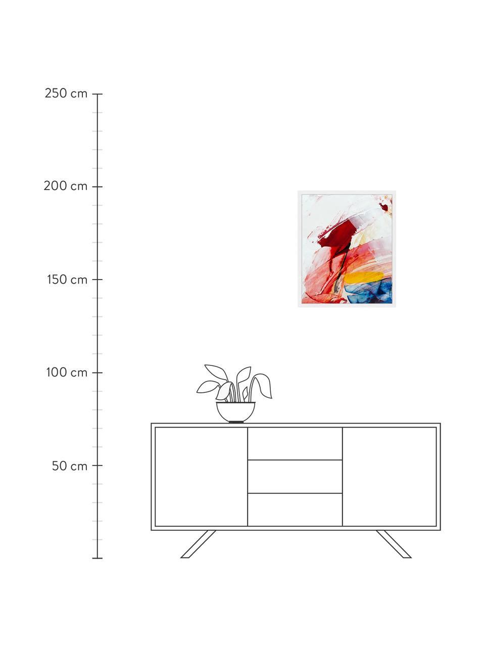 Gerahmter Digitaldruck Abstract Art II, Bild: Digitaldruck auf Papier, , Rahmen: Holz, lackiert, Front: Plexiglas, Bunt, B 53 x H 63 cm