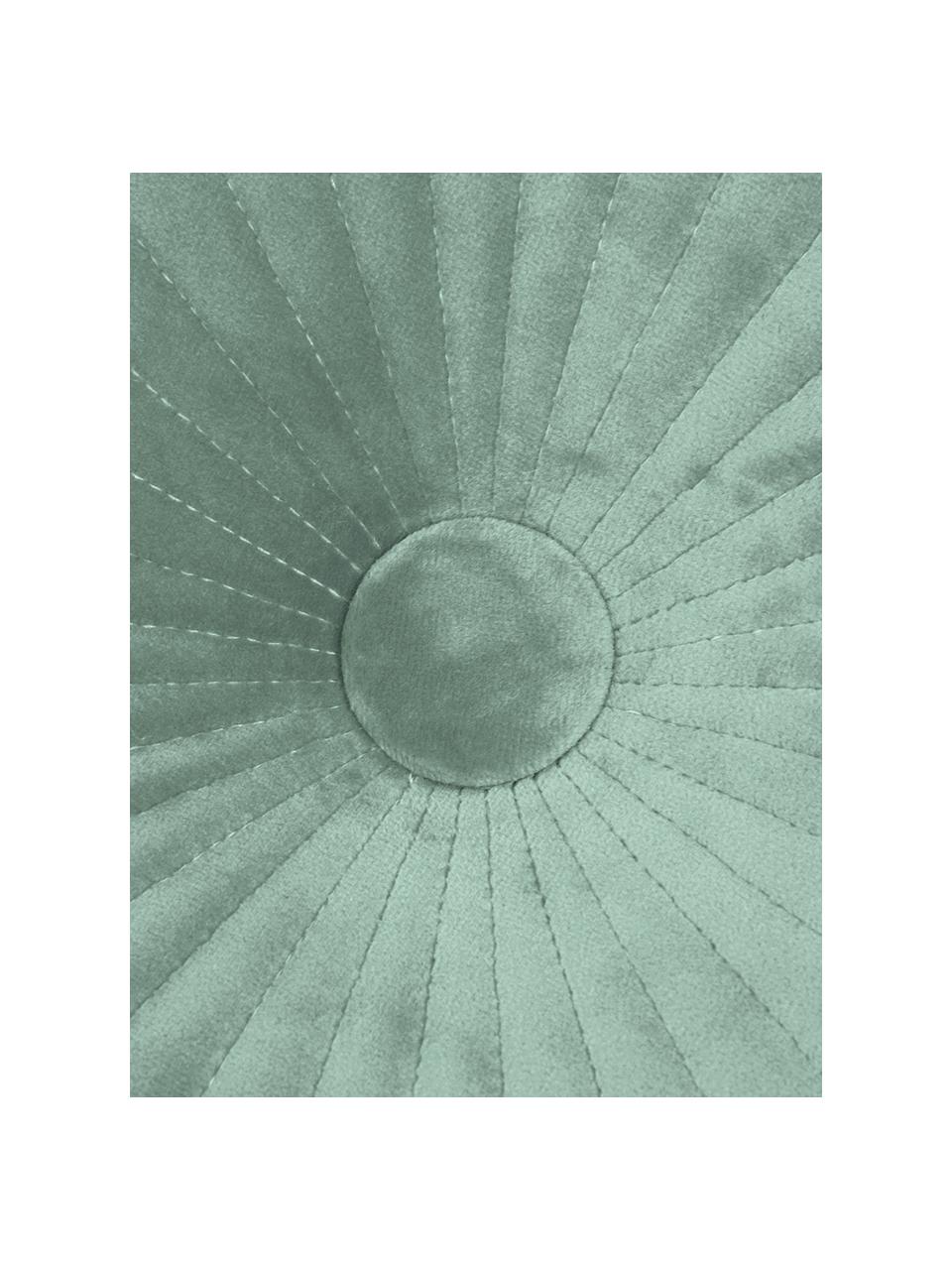 Rundes glänzendes Samt-Kissen Monet in Mintgrün, Bezug: 100% Polyestersamt, Mintgrün, Ø 40 cm