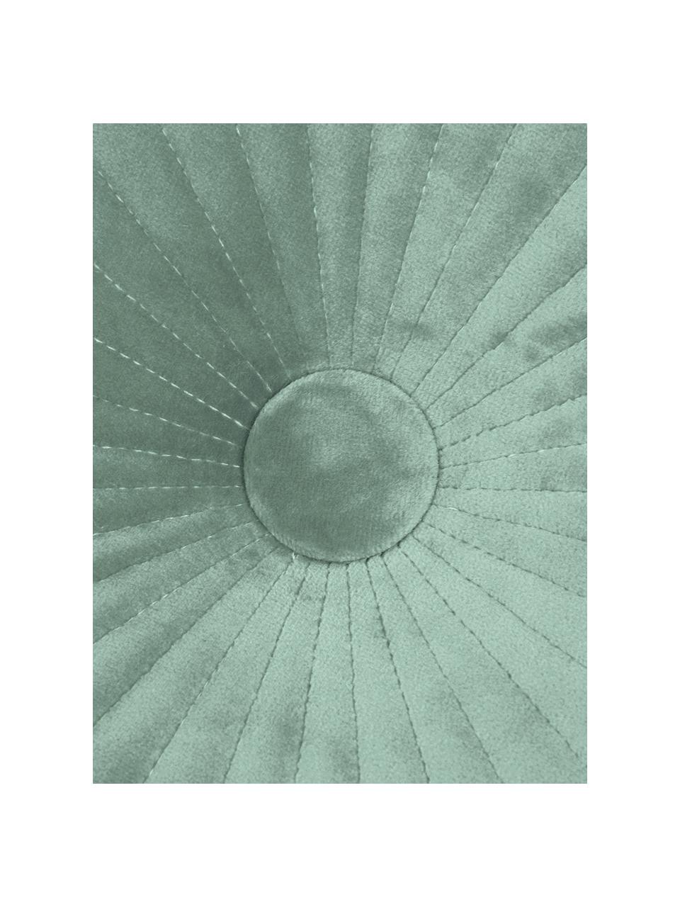 Rundes Samt-Kissen Monet, Bezug: 100% Polyestersamt, Mintgrün, Ø 40 cm